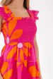 The Maui Ruffle Strap Midi Dress - Pink For Discount