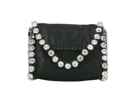 Black Falabella Tiny Folder Crystal Bag For Cheap