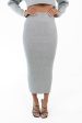 Back To Business Midi Skirt - Grey Sale