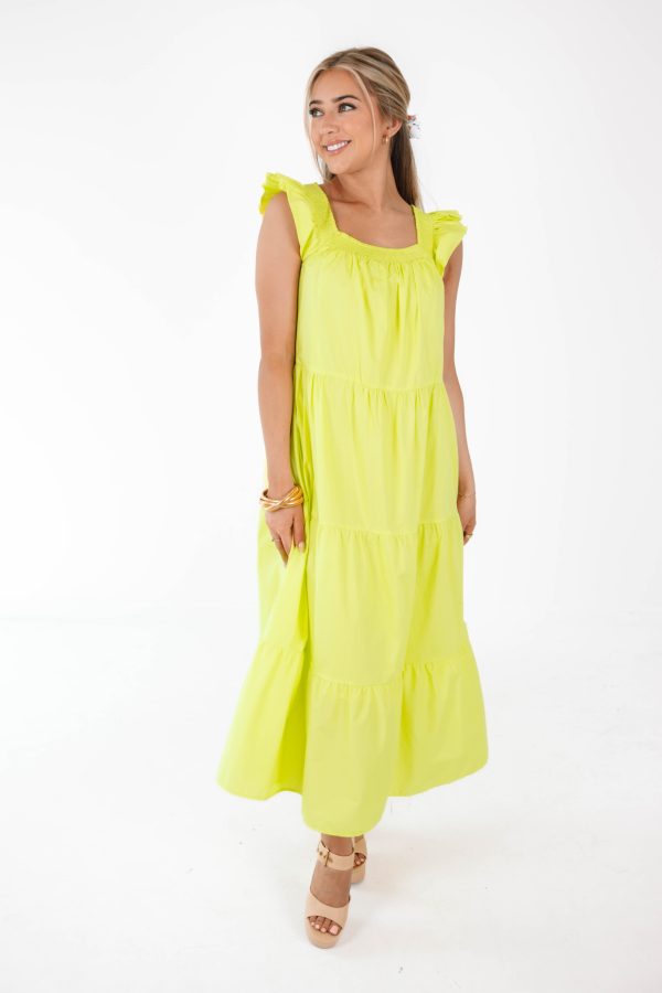 Sweetest Style Midi Dress - Lime Discount