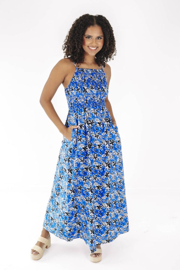 Jazz Bar Midi Dress - Blue Online