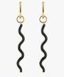 Kris Nations Tall Squiggle Enamel Huggie Hoop Earrings - Red Gold OR Black Gold - FINAL SALE Online