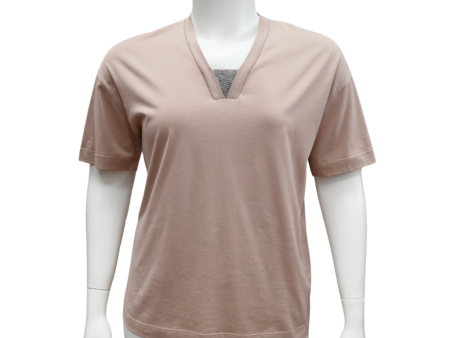 Mauve Monili Cotton T-Shirt For Sale