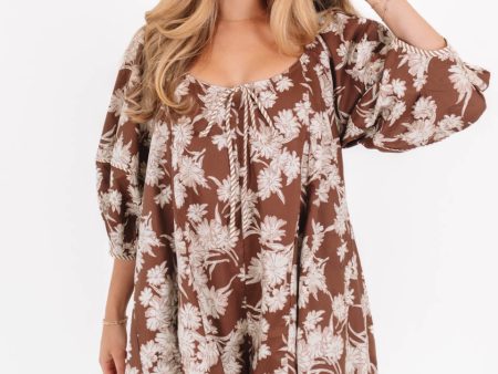 Falling Fast Romper - Brown Online