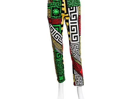 Multicolored Greek Puzzle Pants Online