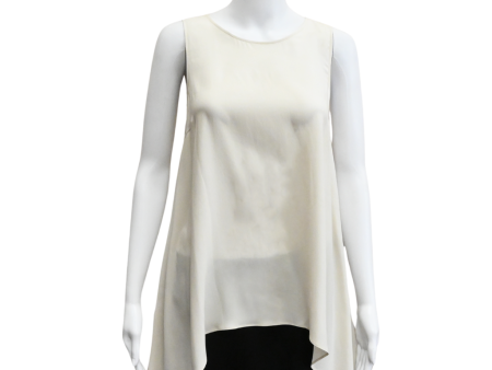 Cream Silk Sleeveless Blouse For Discount