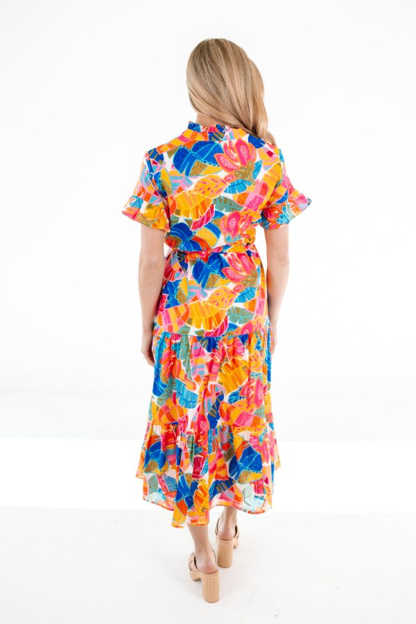 The Alana Button Up Midi Dress - Multi Cheap