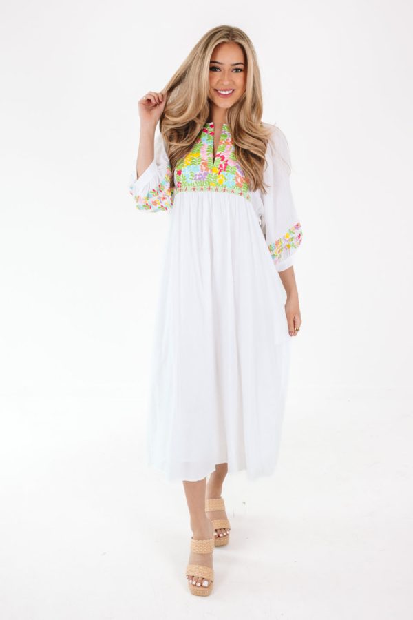 The Clarissa Midi Dress - White For Sale