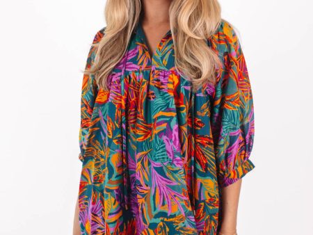 The Asher Puff Sleeve Dress - Multi Online now