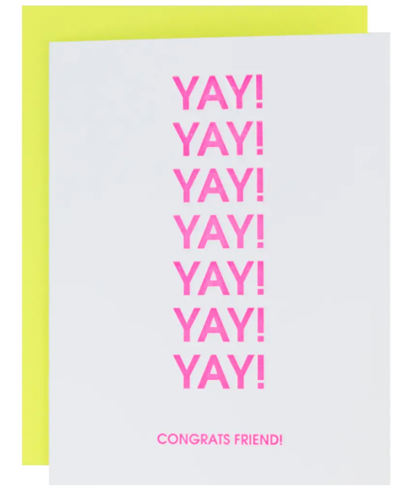 Letterpress Card - Yay! Yay! Yay! Online Sale