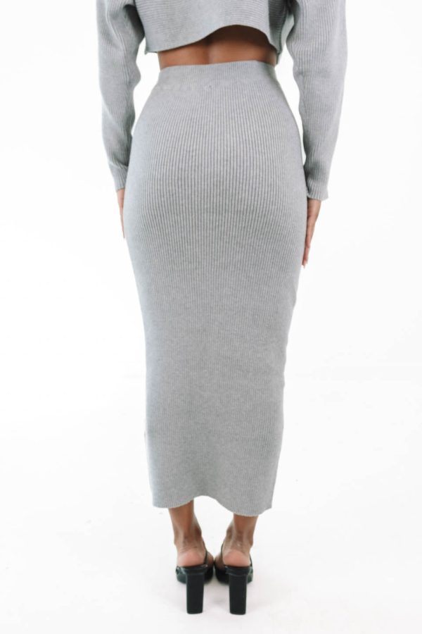 Back To Business Midi Skirt - Grey Sale