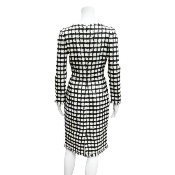 Black & White Checkered Tweed Dress Hot on Sale