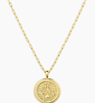 Gorjana Anchor Coin Necklace - Gold Sale