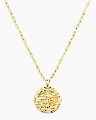 Gorjana Anchor Coin Necklace - Gold Sale