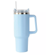 40oz Stainless Steel Tumbler with Handle & Grip  - Sky Blue OR Mint - FINAL SALE For Discount