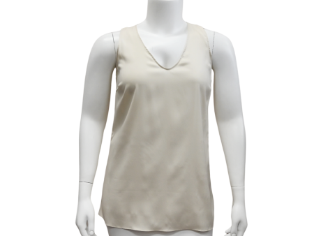 Silk Cream Sleeveless Blouse Discount