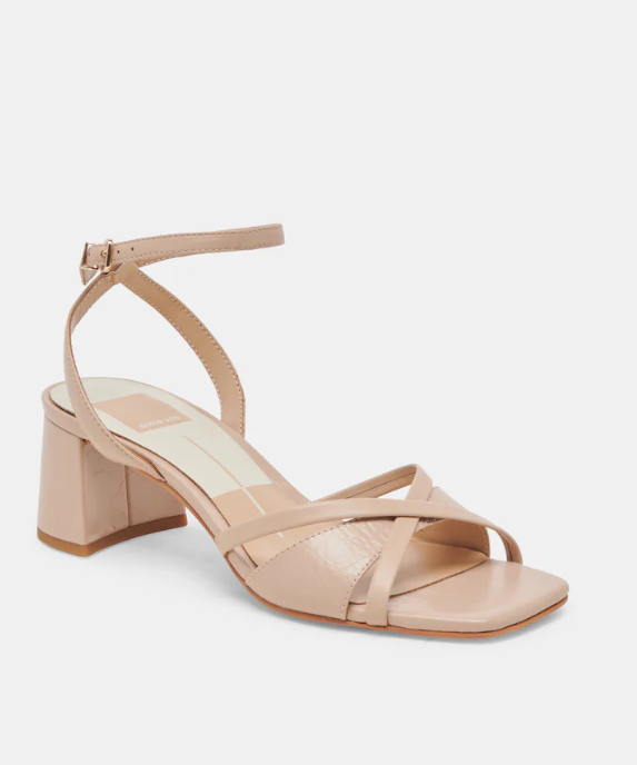 Dolce Vita Blakly Heels - Beige Crinkle Patent - FINAL SALE For Sale