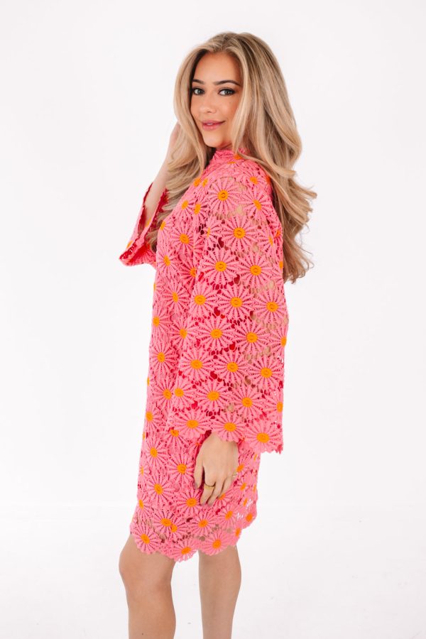 The Lele Dress - Pink Orange Hot on Sale