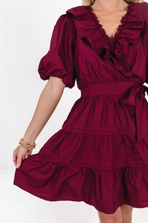 Babe In Burgundy Dress - Burgundy For Sale