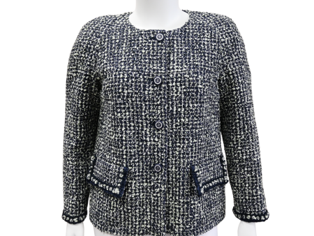 Navy & Light Green Tweed Jacket Cheap