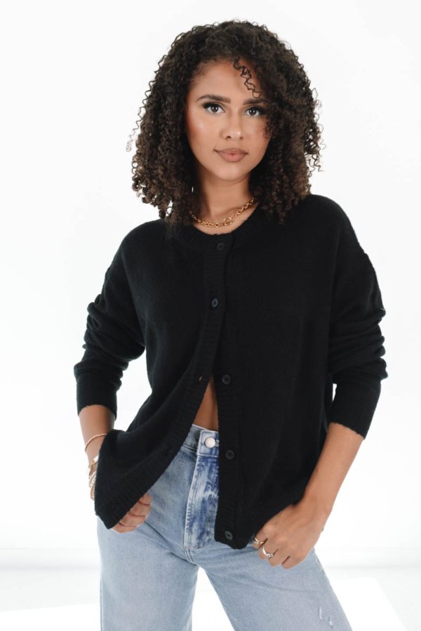 New York Days Cardigan - Black For Cheap