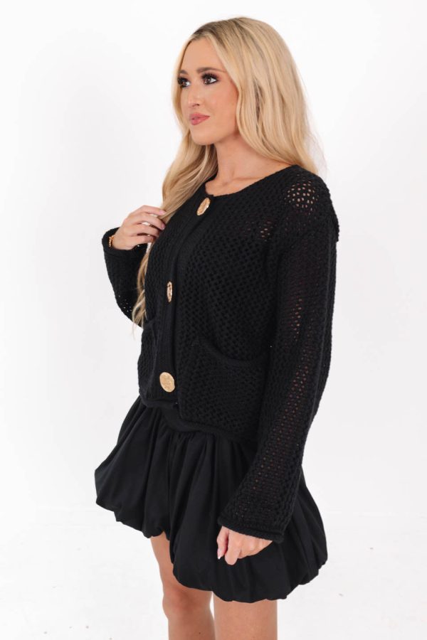 Don t Stop Now Cardigan - Black For Discount