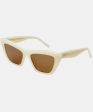 Freyrs Siena Acetate Cat Eye Sunglasses - Milky White For Discount