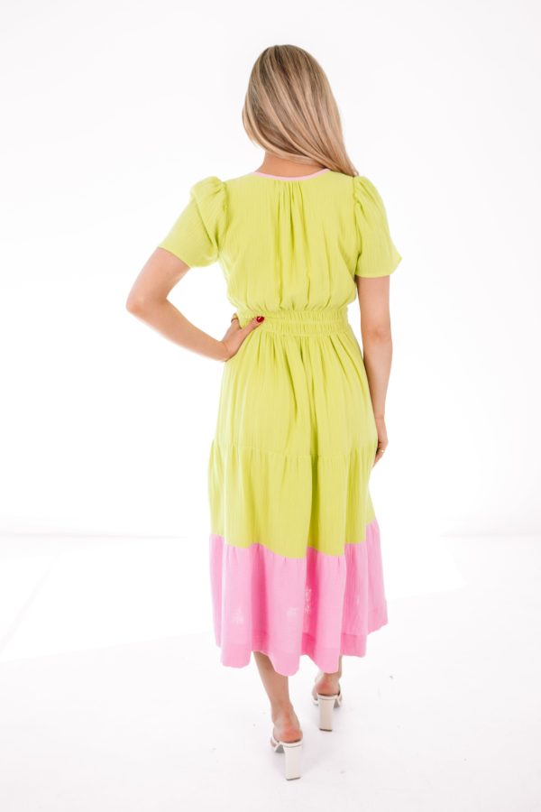 Slice Of Lime Maxi Dress - Lime Pink Online Sale