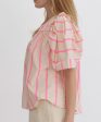 Stripe Top with Ruffle Detailing - Pink - FINAL SALE Hot on Sale