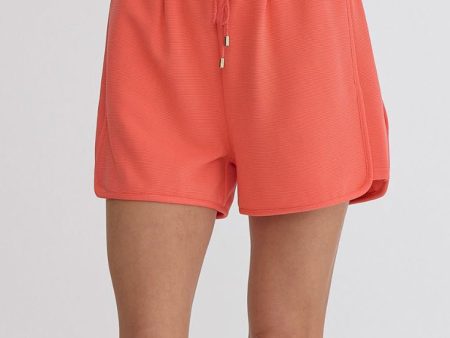 High Waisted Shorts - Orange Red- FINAL SALE For Cheap