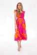 The Maui Ruffle Strap Midi Dress - Pink For Discount