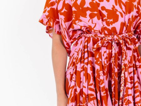 Tropical Treat Dress - Pink Orange Online now