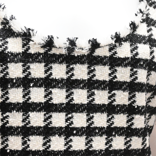 Black & White Checkered Tweed Dress Hot on Sale