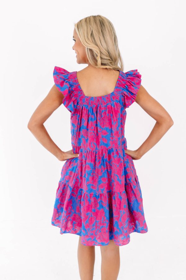 Here With Me Dress - Blue Fuchsia Online Sale