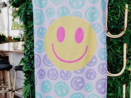 Happy Face Quick Dry Towel - Pastel - FINAL SALE Hot on Sale