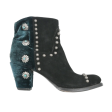 Suede & Velvet Studded Booties Cheap