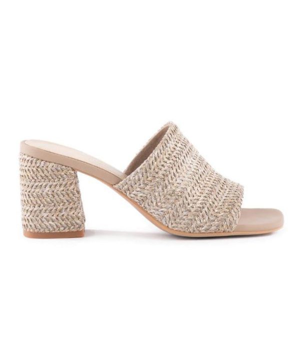 Seychelles Adapt Block Heel Mule - Taupe Raffia - FINAL SALE Discount