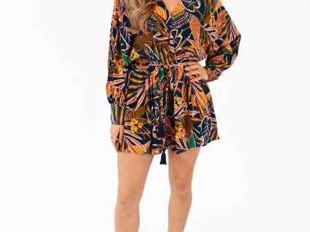 Amused In The Amazon Romper - Navy Cheap