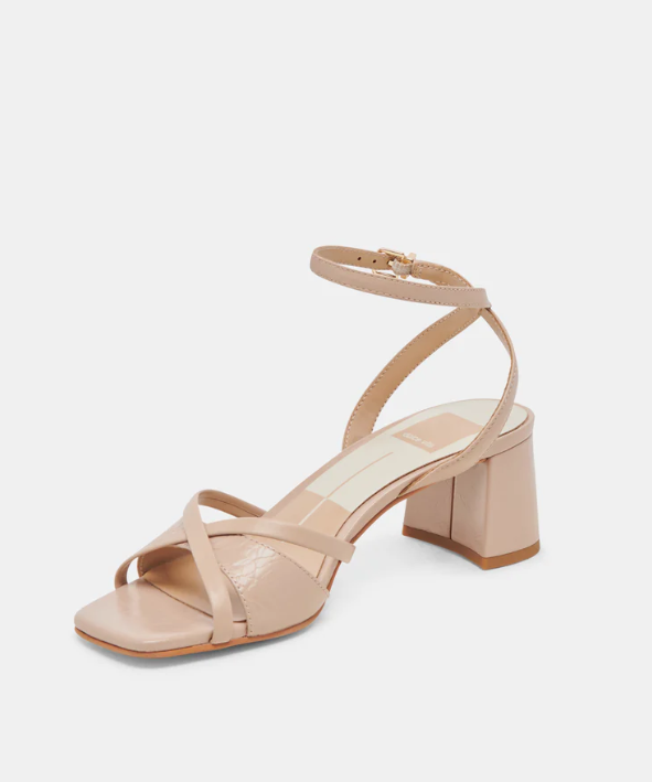 Dolce Vita Blakly Heels - Beige Crinkle Patent - FINAL SALE For Sale