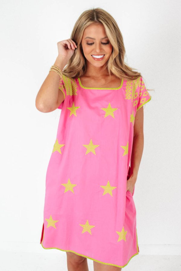 The Delanie Dress - Pink Online now