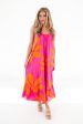 The Maui Braid Strap Midi Dress - Pink Hot on Sale