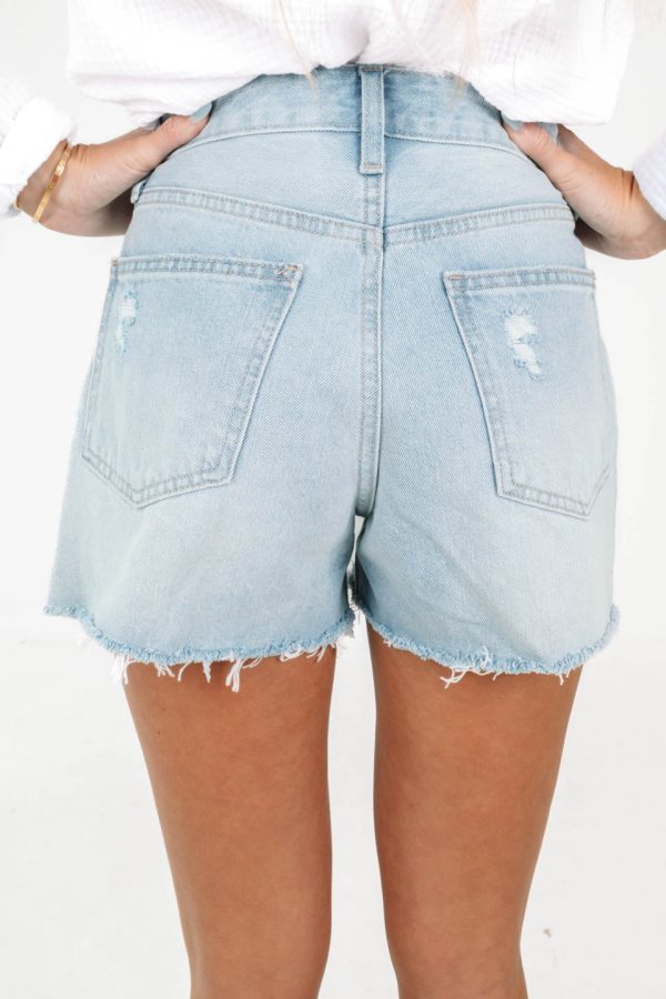 All Summer Long Denim Shorts - Light Denim Online now