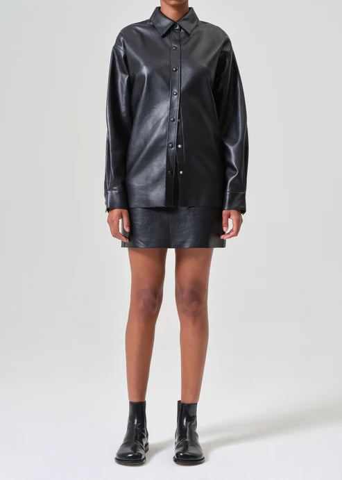 Agda Recycled Leather Mini Skirt Sale