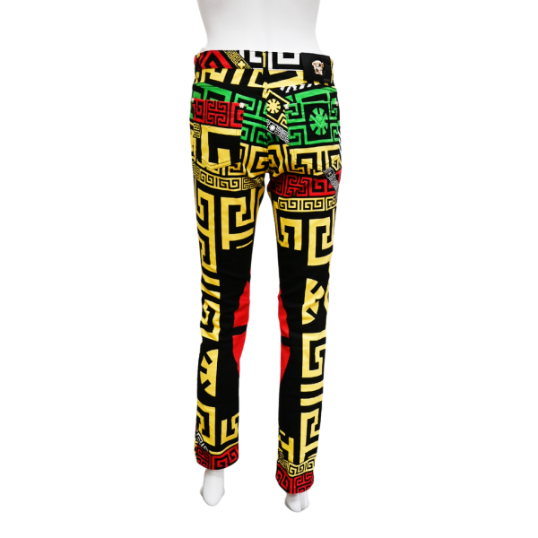 Multicolored Greek Puzzle Pants Online