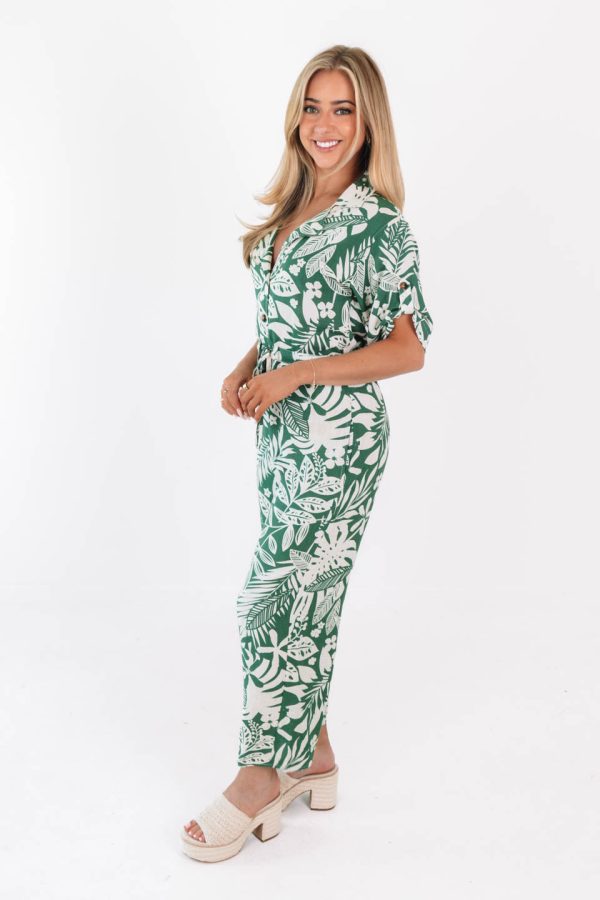 Welcome To The Jungle Jumpsuit - Green Online Hot Sale