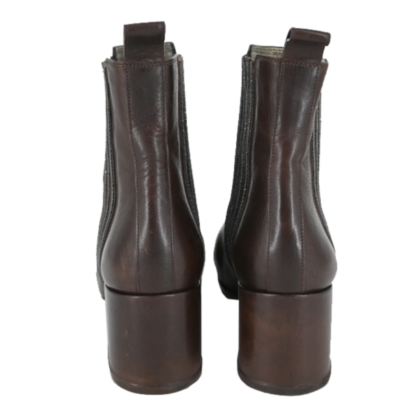 Brown Monili Leather Booties For Cheap