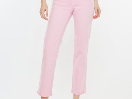 Mid-Rise Straight Jeans - Pink - FINAL SALE Hot on Sale