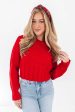 Peace And Joy Cropped Sweater - Red on Sale