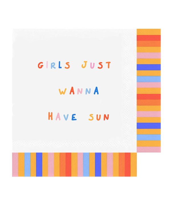 Fringe Beverage Napkins - Girls Just Wanna Have Sun - FINAL SALE on Sale