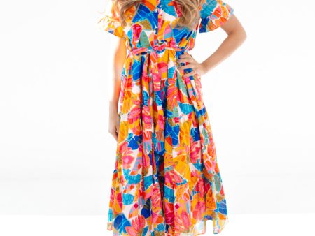 The Alana Button Up Midi Dress - Multi Cheap